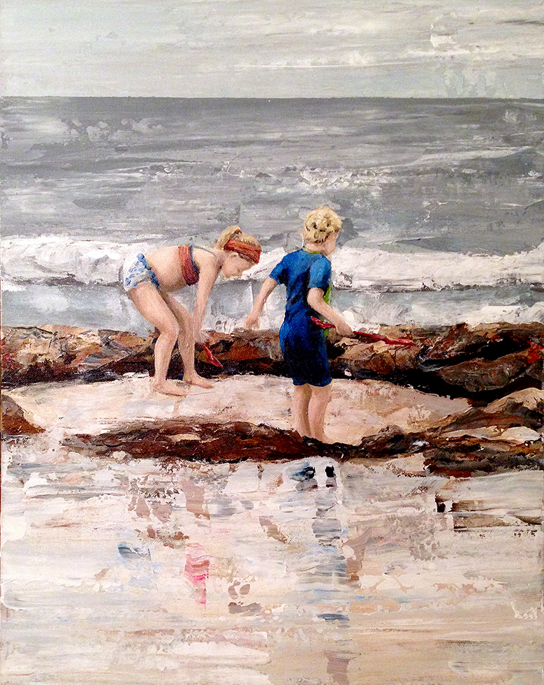 Playing at the beach